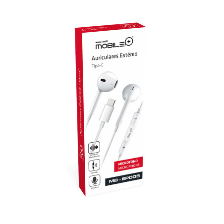 Auriculares Estéreo Tipo-C. MOBILE+ MB-EP005 Mobile+ Inicio MB-EP005