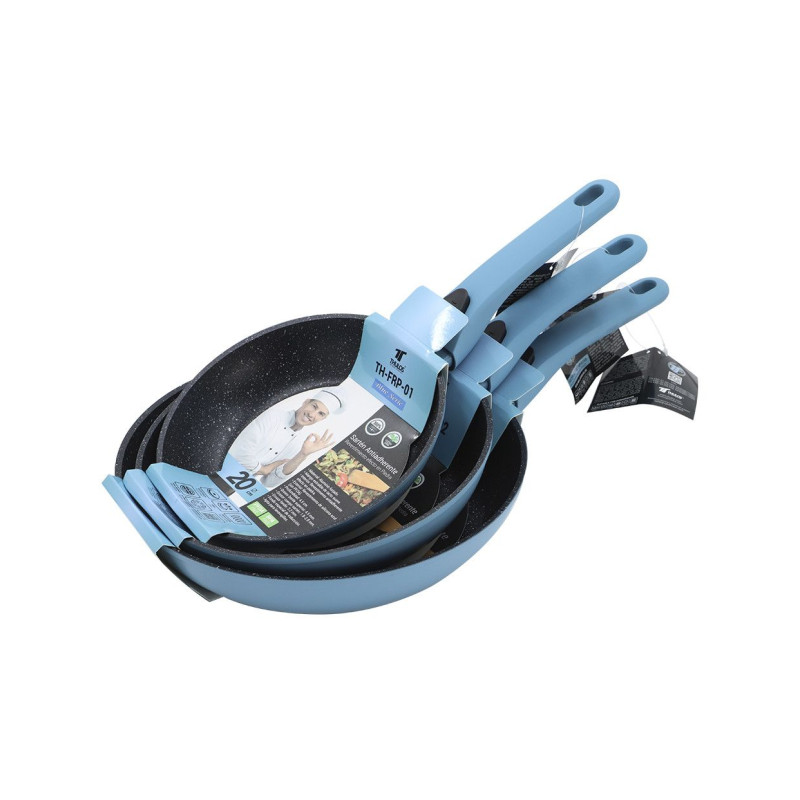 Sartén Revestimiento Antiadherente Efecto Piedra Ø20, Ø24, Ø 28 cm. BLUE SERIE THULOS TH-FRP Thulos Inicio TH-FRP01 / 02 / 03