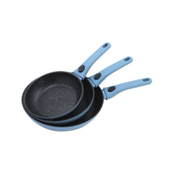 Frying Pan Non-stick Coating Stone Effect Ø20, Ø24, Ø 28 cm. BLUE S...