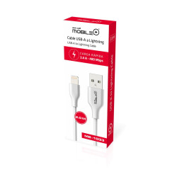 Cabo USB-A para LIGHTNING, Cabo 2.0m. MOBILE+ MB-1033 2