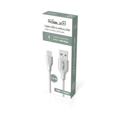 USB to MICRO-USB-A Cable, Cable 1.5m. MOBILE+ MB-1034.