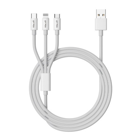 Cabo de carregamento. 3 em 1 USB-A para Relâmpago, Micro USB e Type...
