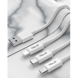 Cabo de carregamento. 3 em 1 USB-A para Relâmpago, Micro USB e Type... 2