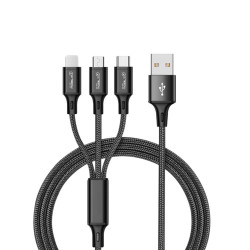 3-in-1 USB-A to Lightning, Micro USB and Type-C Charging Cable. MOB...