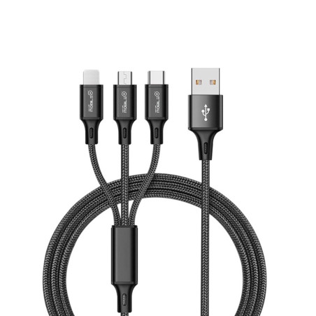 3 em 1 USB-A para Lightning, Micro USB e Cabo de Carregamento Tipo-...