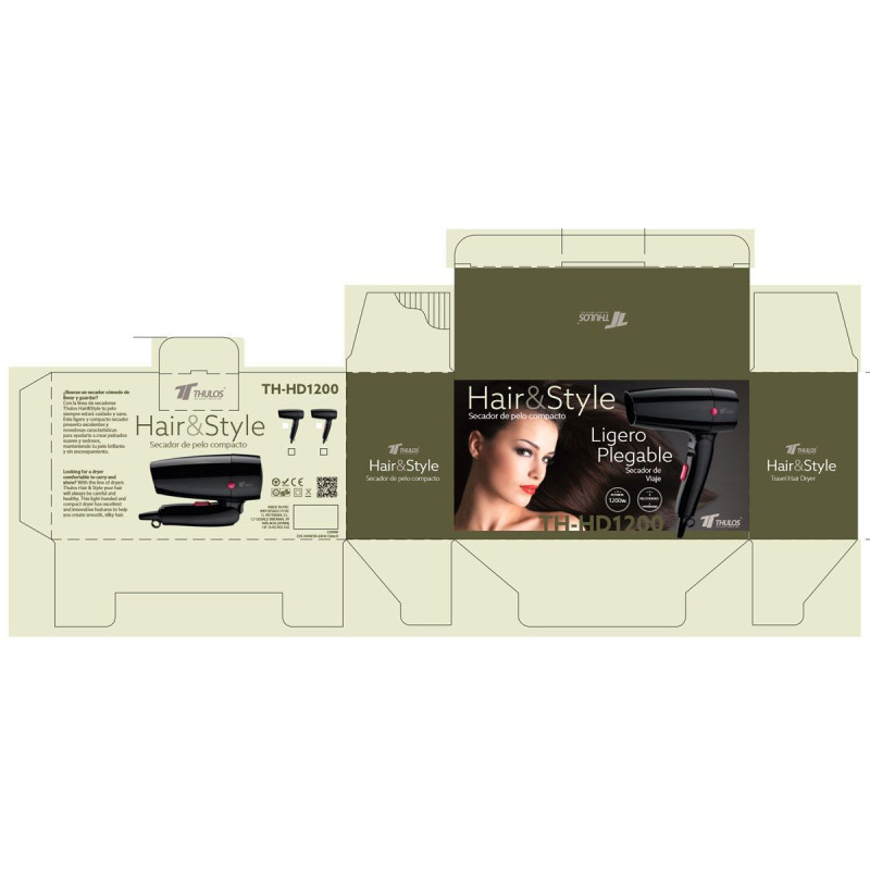 Travel hairdryer 1200W Thulos TH-HD1200