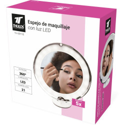 Make-up mirror with led light, Magnification x5. THULOS TH-BY18. 2