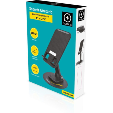 Soporte giratorio para teléfonos móviles y tablets 4"-12.9" Thulos Inicio MB-SG361