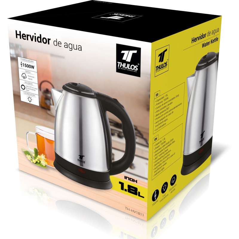 Water Kettle, 1.8 L, stainless steel body. THULOS TH-HV1811