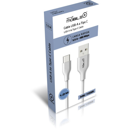 Cabo de carga rápida e transmissão de dados USB-A para Tipo-C, comp...