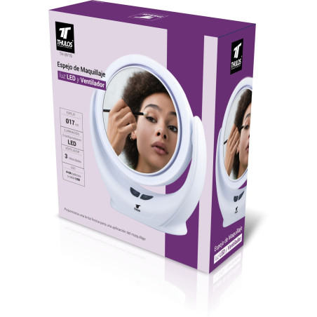 Makeup mirror with LED light and fan. THULOS TH-BY19