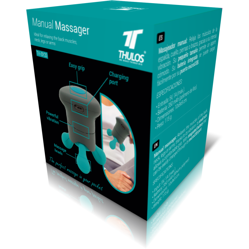 Manual massager, USB charging, built-in 350 mAh battery. THULOS TH-...