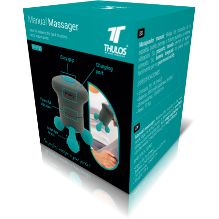 Manual massager, USB charging, built-in 350 mAh battery. THULOS TH-...