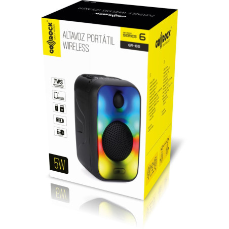 TWS Wireless Portable Speaker, LED lights, power: 5W. GO-ROCK GR-65