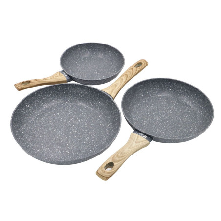 Juego de 3 sartenes Ø20, Ø24 Y Ø28 cm. Aptas para todo tipo de cocinas. THULOS TH-FPS342 ROME Thulos Inicio TH-FPS342 ROME