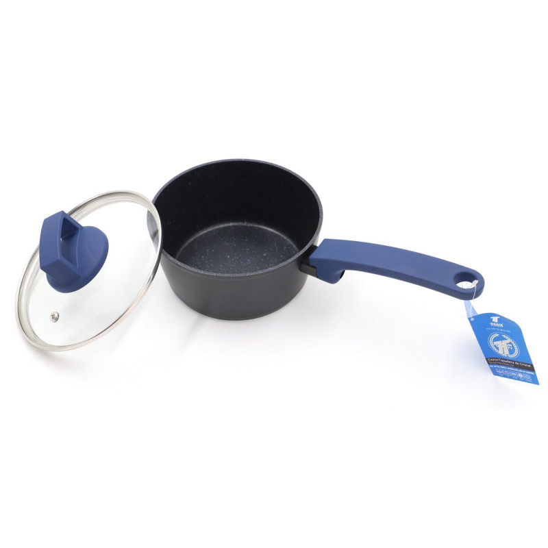 Sauce pan with Ø16 cm + Glass Lid. THULOS TH-FRP-37