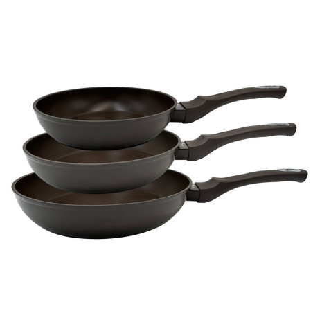Set of 3 Aluminum Frying Pans, Sizes: Ø20, Ø24, Ø28 cm. THULOS TH-F...