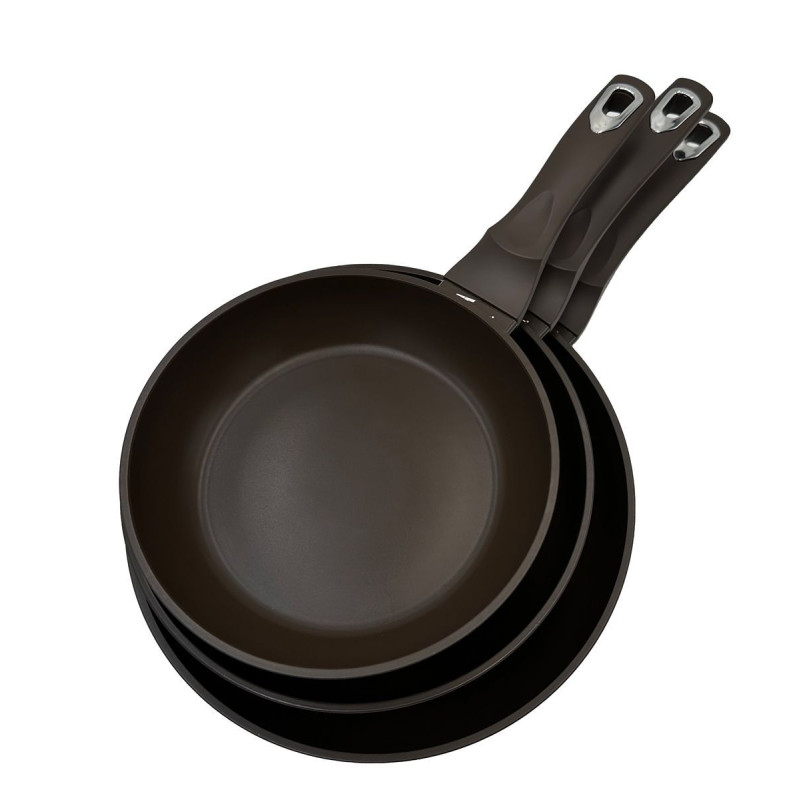 Juego de 3 sartenes de aluminio, tamaños: Ø20, Ø24, Ø28 cm. THULOS TH-FPS36 PORTO Thulos Inicio TH-FPS36 PORTO