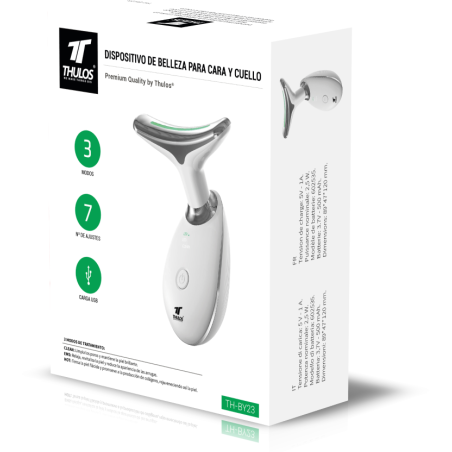 Massageador facial e cervical, portátil e recarregável. THULOS TH-BY23