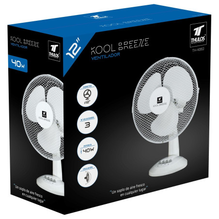 Desktop Fan ø12", 40W Power, Oscillating Head. THULOS TH-KB52