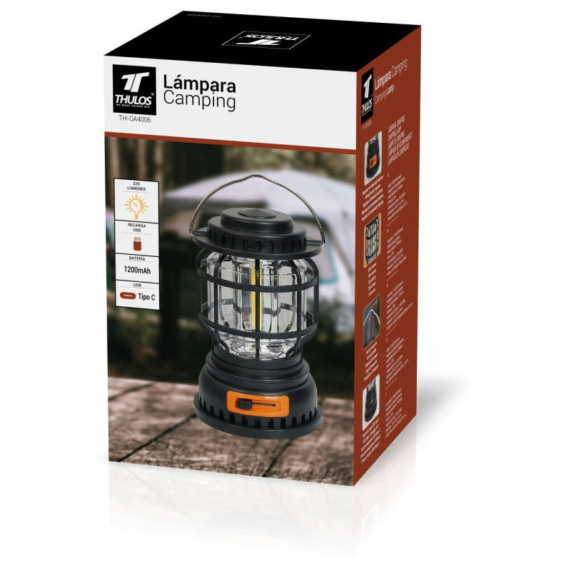 Camping lamp, USB charging, 1200mAh. THULOS TH-OA4006