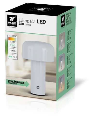 Lâmpada LED sem fios, bateria recarregável 1200 mAh, 10+10 Leds. TH...