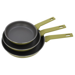 Set of 3 aluminium frying pans, sizes: Ø20, Ø24, Ø28 cm. THULOS TH-... 2