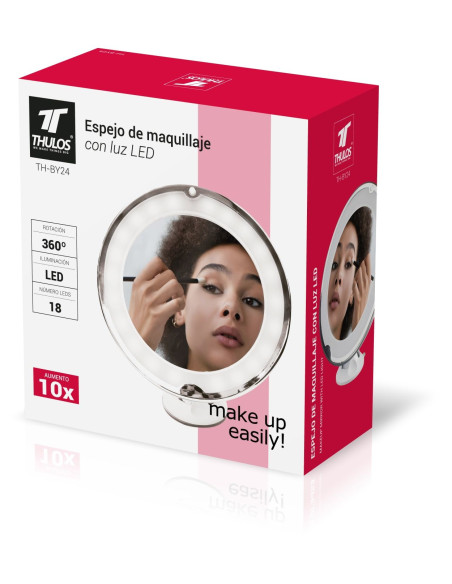 Espejo de maquillaje con LUZ LED. THULOS TH-BY24