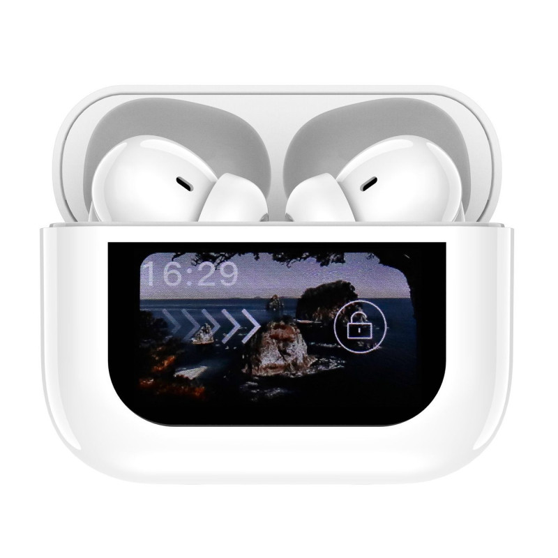 Auscultadores estéreo sem fios v.5.3, ecrã tátil, branco. MOBILE+ M...