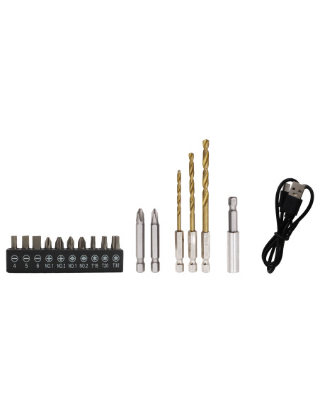 Cordless Screwdriver. Includes accessories. THULOS TH-HW022