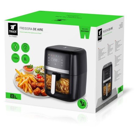 Fritadeira de ar quente 8 litros, 6 programas predefinidos, 1700W. ...