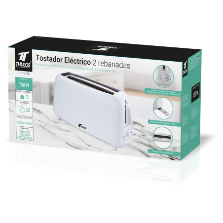 Electric Toaster 2 slices, 7 toasting levels, 750W