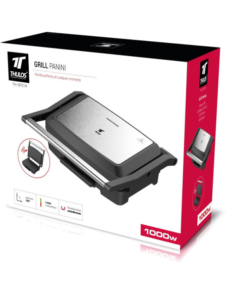 Grill Panini with non-stick coating, 1000W, 105º opening. THULOS TH...