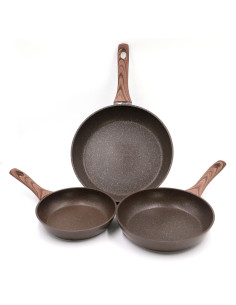 Conjunto de 3 frigideiras em alumínio forjado: Ø20, Ø24 e Ø28 CM. A... 2