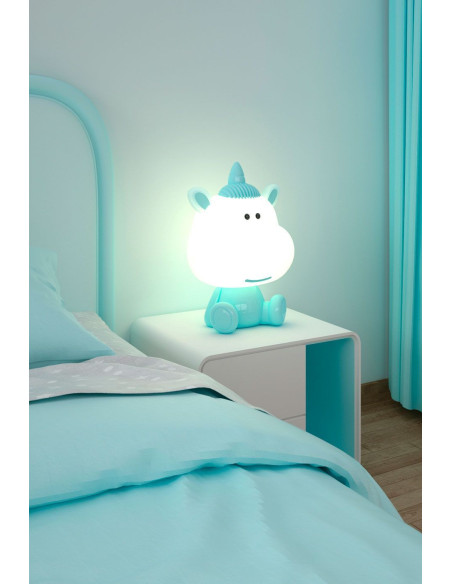 Candeeiro de noite para crianças com a forma de um unicórnio, bater...