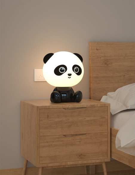 Candeeiro de noite para crianças em forma de urso panda, bateria re...