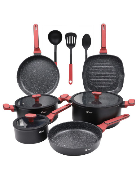 12-Piece Cookware Set – Induction-Ready Forged Aluminum. THULOS TH-...