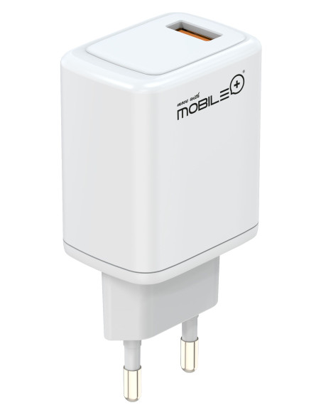 Carregador rápido USB-A, QC3.0, 18 W. MOBILE+ MB-1052