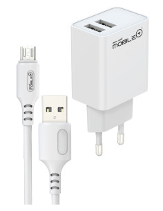 Carregador duplo USB-A 15.5 W com cabo USB-A para Micro USB · MOBIL...