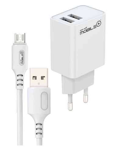 Dual USB-A 15.5 W Charger with USB-A to Micro USB Cable · MOBILE+ M...