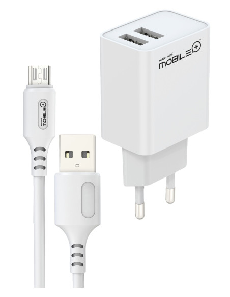Carregador duplo USB-A 15.5 W com cabo USB-A para Micro USB · MOBIL...