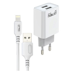 Carregador duplo USB-A 3.1A com cabo USB-A para Lightning · MOBILE+...