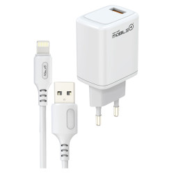 Q.C. 3.0 USB-A Charger + USB-A TO LIGHTNING CABLE. MOBILE+ MB-1063