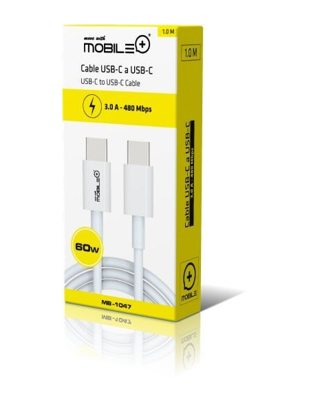 Cabo USB-C para USB-C, 60 W. MOBILE+ MB-1047