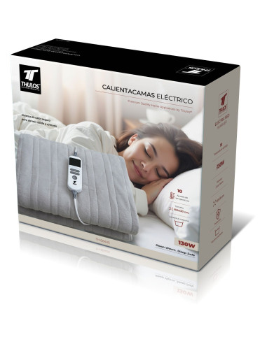 Calientacamas Eléctrico 160 × 130 cm., 130W. Polar coral en color gris. THULOS TH-EB405 Thulos Inicio TH-EB405