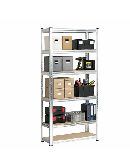 5-tier metal shelving unit, 150 kg per shelf. 70 x 30 x 150 cm. THU...