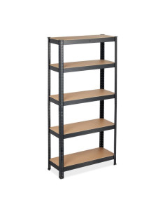 5-tier metal shelving unit, black finish, 75 x 30 x 150 cm, 175 kg ... 2