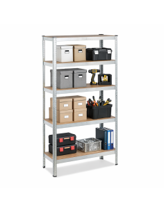 5-tier metal shelving unit, 90 × 40 × 180 cm, 175 kg per shelf, gal...