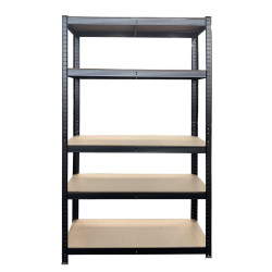 5-tier metal shelving unit, 90 × 40 × 180 cm, black finish, 175 kg ... 2