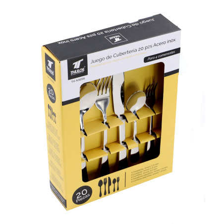 Stainless steel cutlery set, 4 place settings, 20 pieces. THULOS TH...